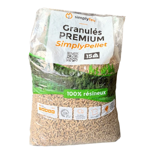 Palette de granulés de bois Premium SimplyPELLET 65 sacs Granulés de bois Premium SimplyPELLET - 65 sacs 975kg – Image 2