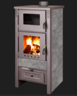 Poêle à bois + four TAURUS gris 52 cm